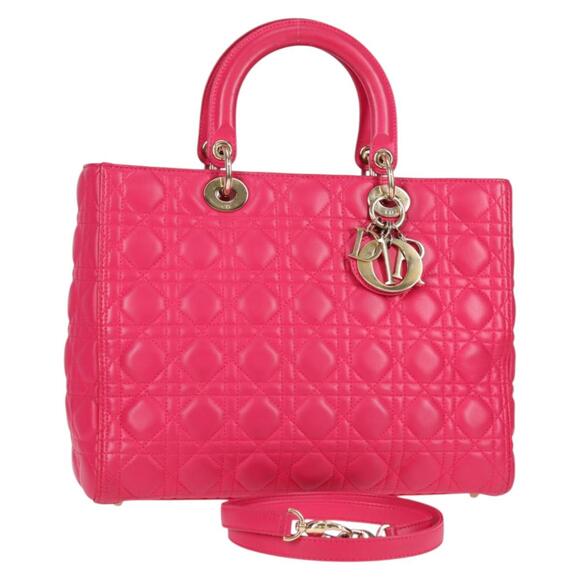 DIOR Canage Hand Bag Lamb Skin Pink Gold - Picture 1 of 13